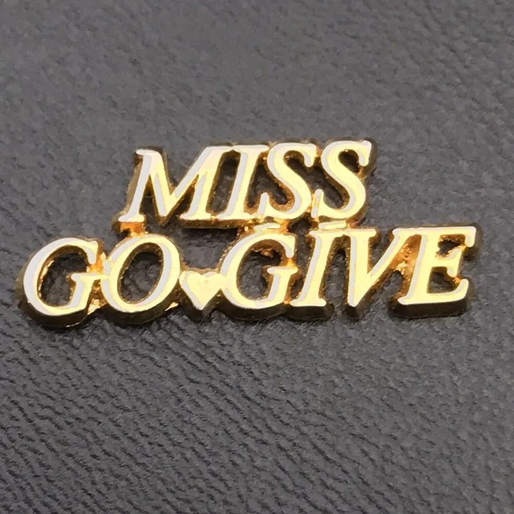 Mary Kay Miss Go Give Pin Gold Tone Recognition Award Inspirational